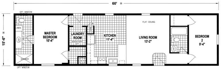 Huntley 16 X 60 930 sqft Mobile Home | Factory Expo Home Centers